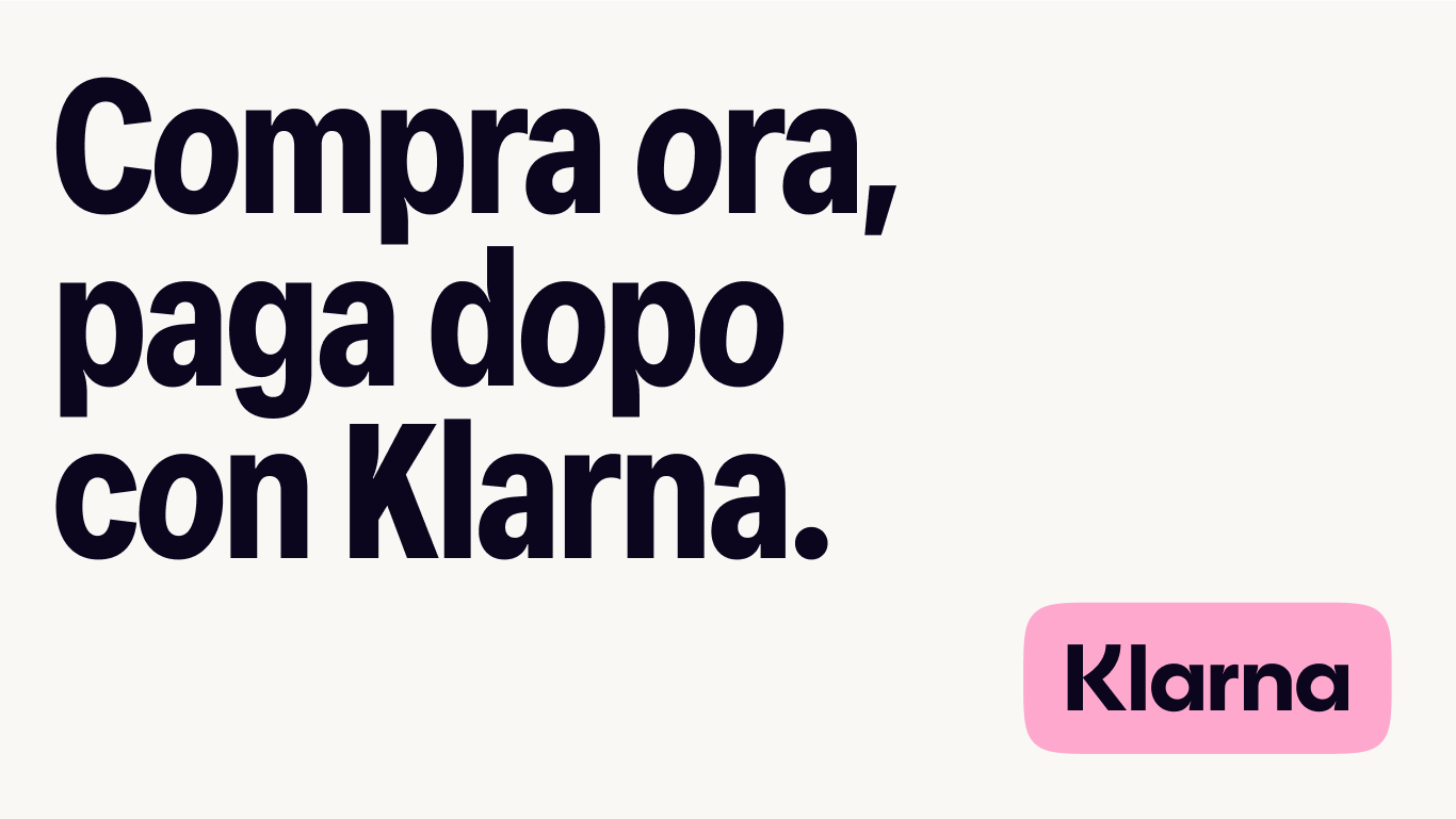 KlarnaDocs_Italy_Brand Klarna Banner_A_Desktop_1366x768px_White