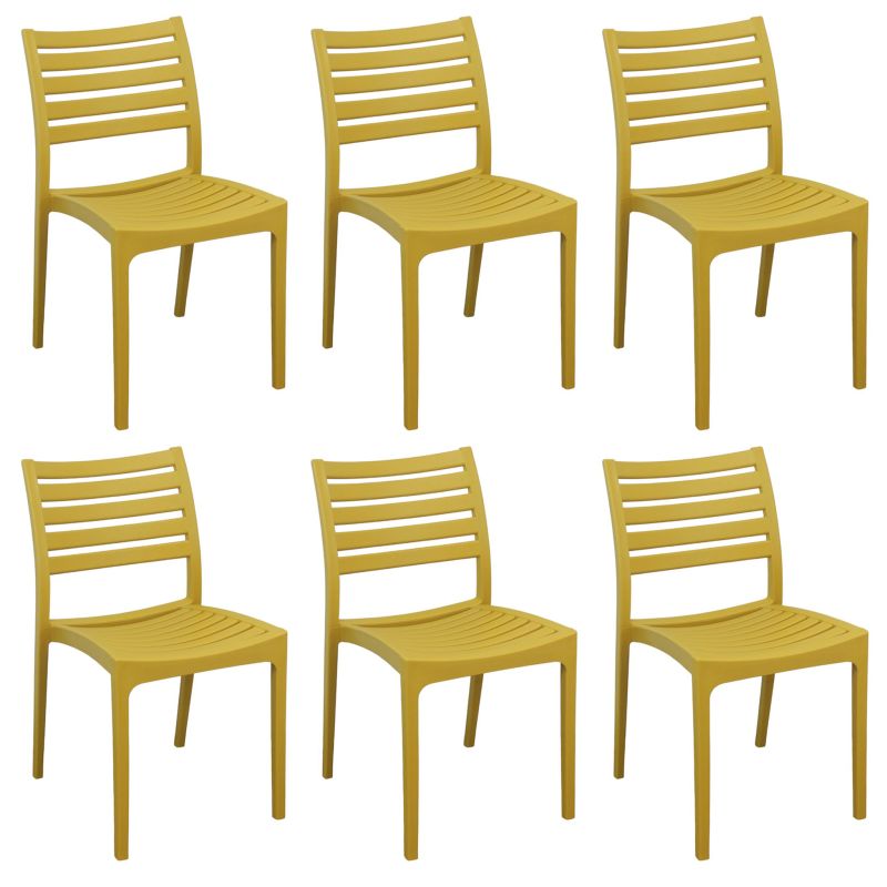 ZULE - set 6 sedie polipropilene impilabile