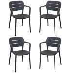 HAZEL - set 4 poltrone in polipropilene impilabili