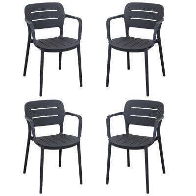 HAZEL - set 4 poltrone in polipropilene impilabili