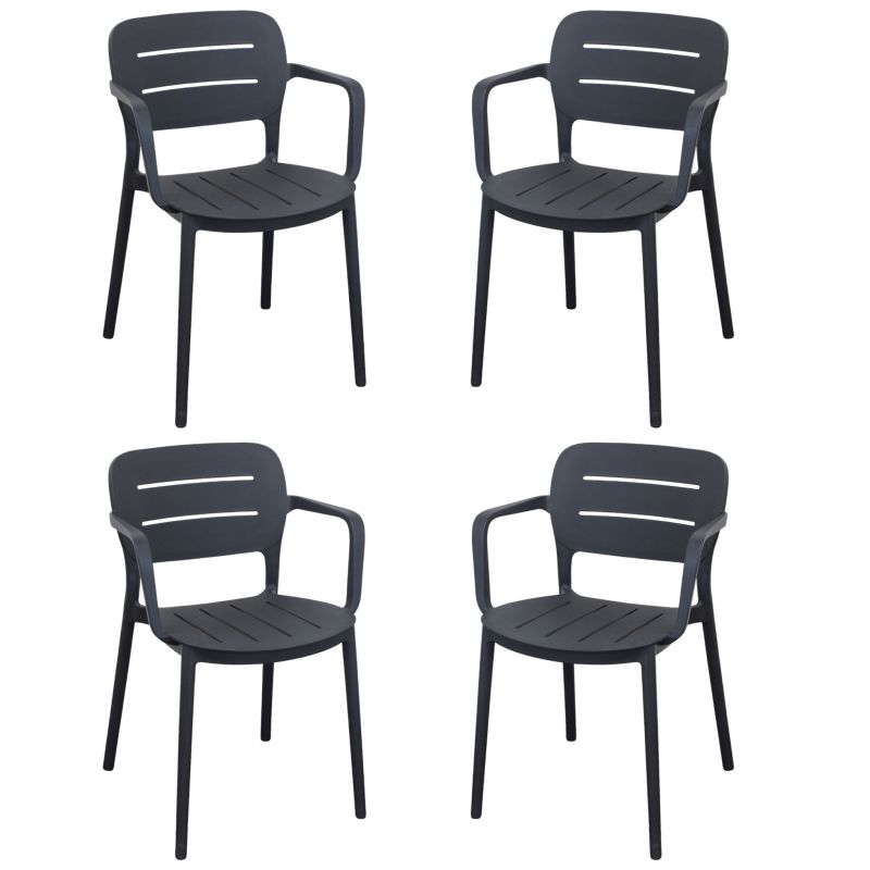 HAZEL - set 4 poltrone in polipropilene impilabili