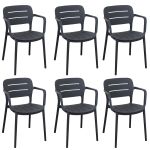 HAZEL - set 6 poltrone in polipropilene impilabili