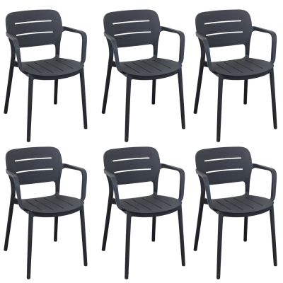 HAZEL - set 6 poltrone in polipropilene impilabili