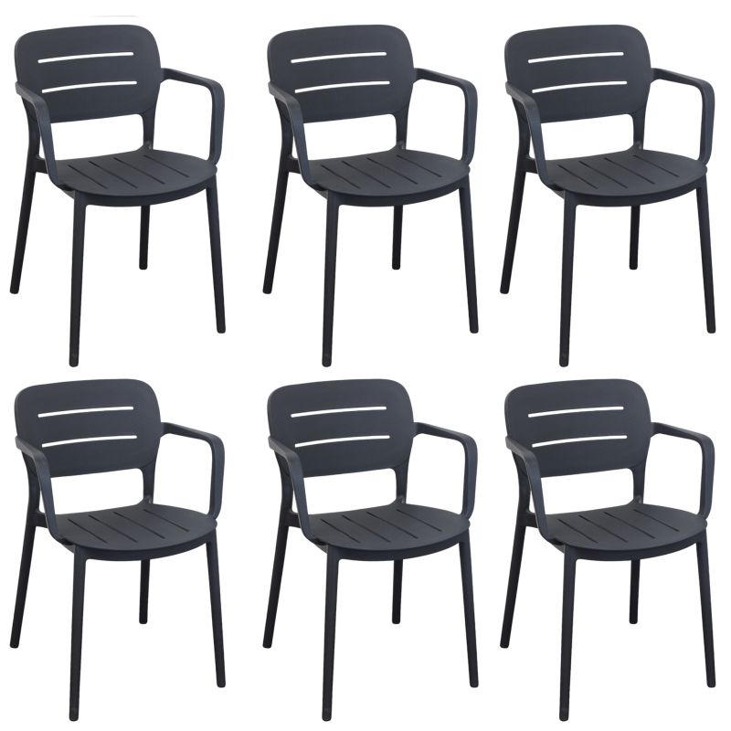 HAZEL - set 6 poltrone in polipropilene impilabili