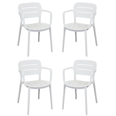 HAZEL - set 4 poltrone in polipropilene impilabili