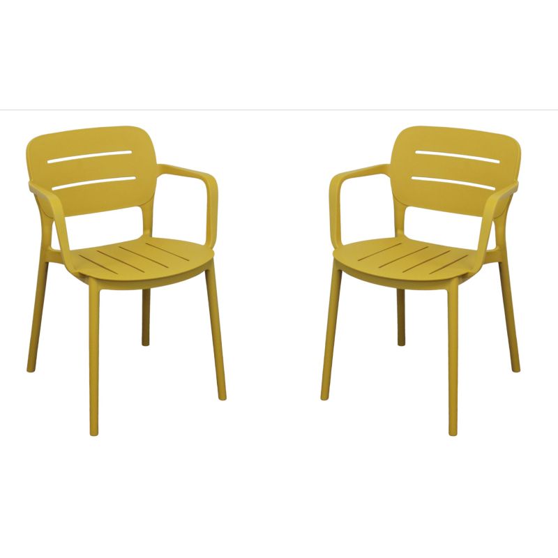 HAZEL - set 2 poltrone in polipropilene impilabili