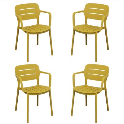 HAZEL - set 4 poltrone in polipropilene impilabili