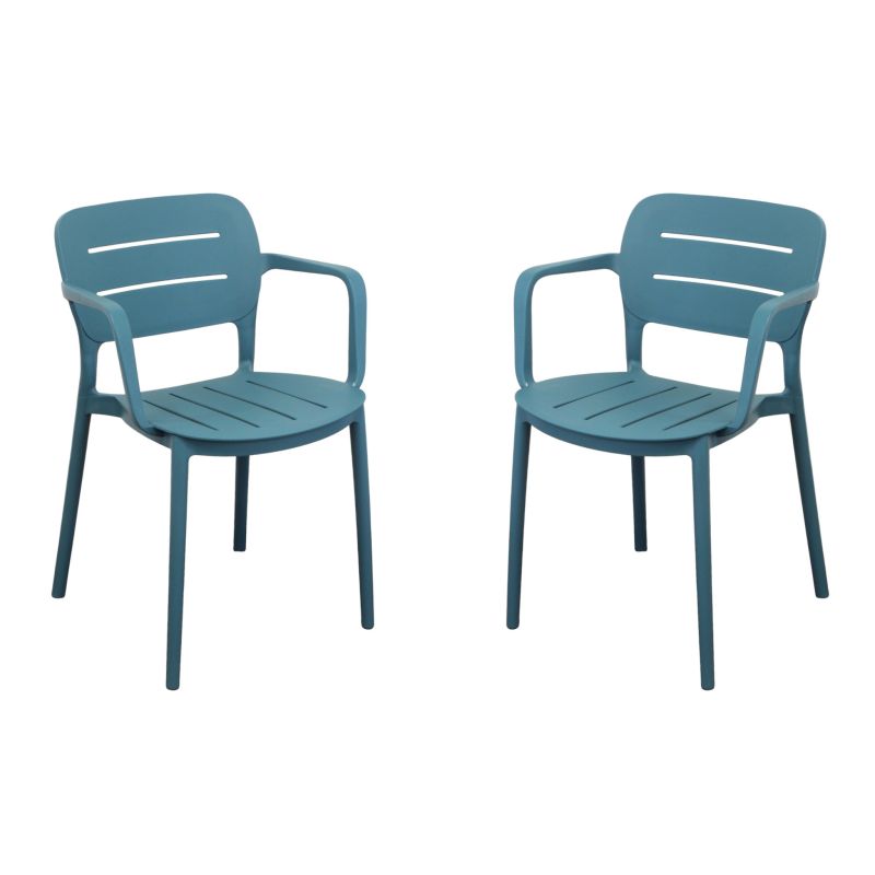 HAZEL - set 2 poltrone in polipropilene impilabili