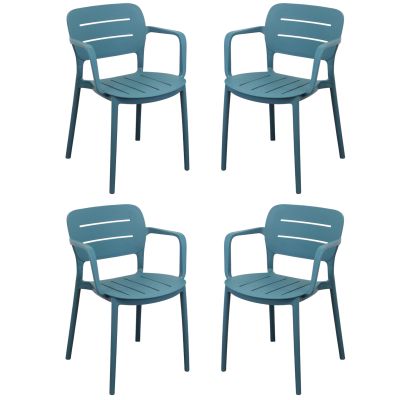 HAZEL - set 4 poltrone in polipropilene impilabili