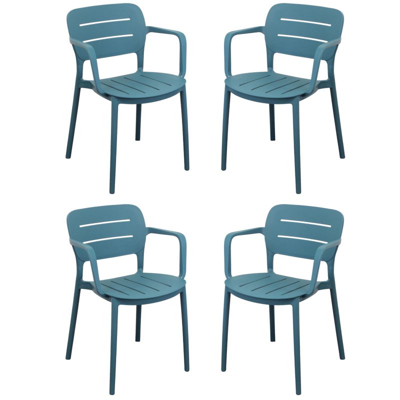 HAZEL - set 4 poltrone in polipropilene impilabili