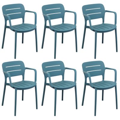 HAZEL - set 6 poltrone in polipropilene impilabili