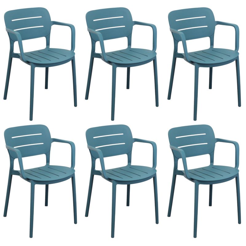 HAZEL - set 6 poltrone in polipropilene impilabili