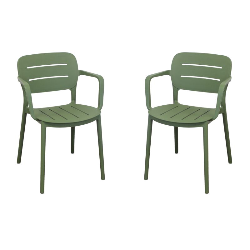 HAZEL - set 2 poltrone in polipropilene impilabili