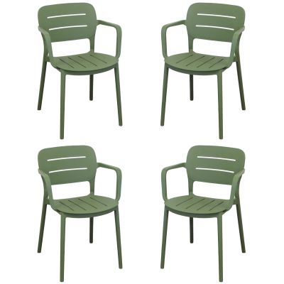 HAZEL - set 4 poltrone in polipropilene impilabili