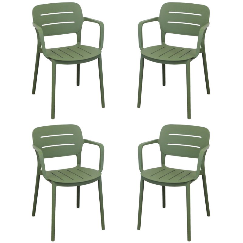 HAZEL - set 4 poltrone in polipropilene impilabili