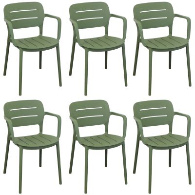 HAZEL - set 6 poltrone in polipropilene impilabili