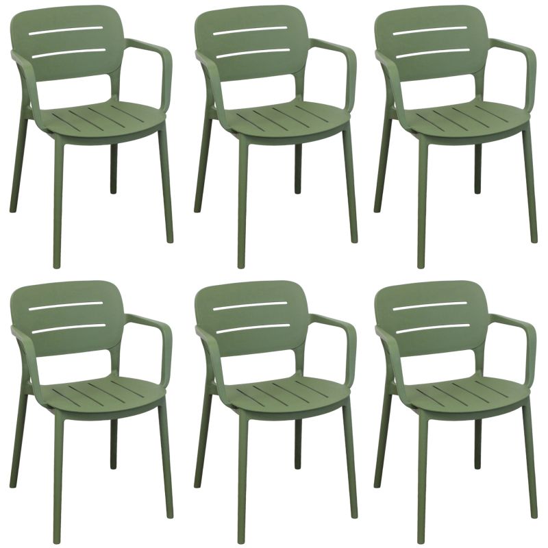 HAZEL - set 6 poltrone in polipropilene impilabili