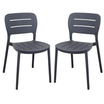 HAZEL - set 2 sedie in polipropilene impilabili