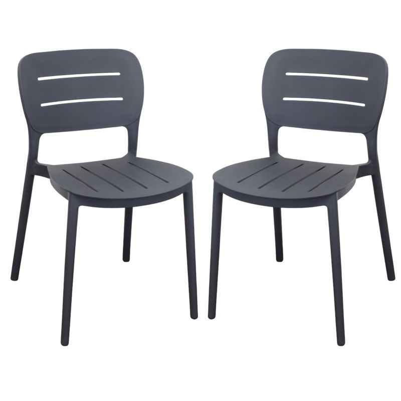 HAZEL - set 2 sedie in polipropilene impilabili