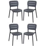 HAZEL - set 4 sedie in polipropilene impilabili