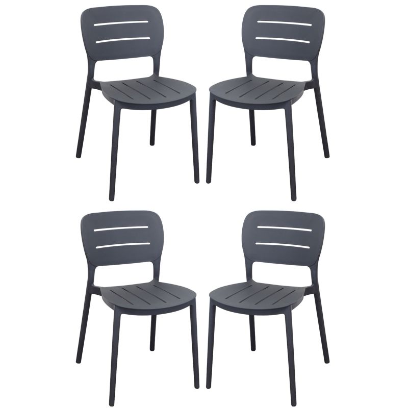HAZEL - set 4 sedie in polipropilene impilabili