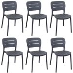 HAZEL - set 6 sedie in polipropilene impilabili