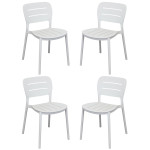 HAZEL - set 4 sedie in polipropilene impilabili