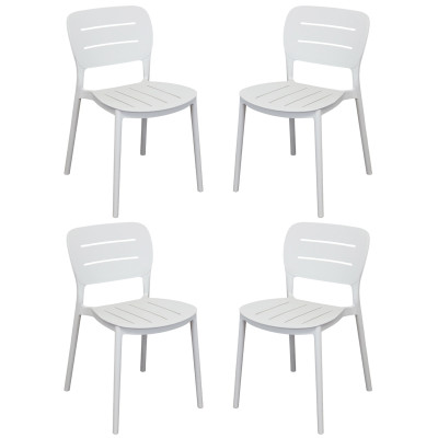 HAZEL - set 4 sedie in polipropilene impilabili