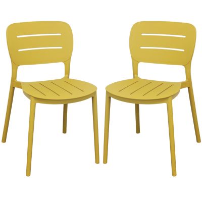 HAZEL - set 2 sedie in polipropilene impilabili