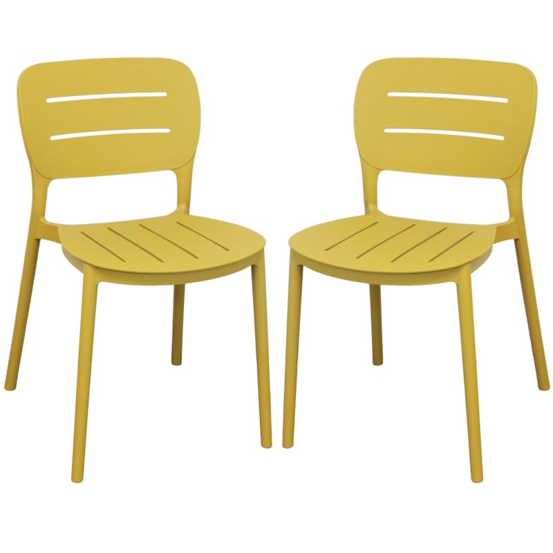 HAZEL - set 2 sedie in polipropilene impilabili