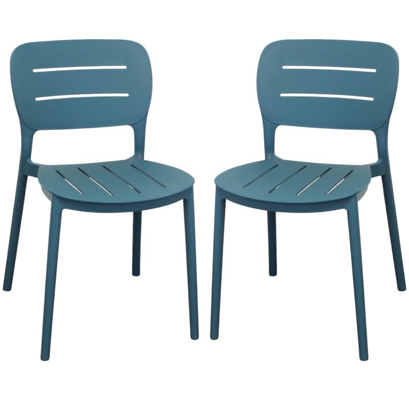 HAZEL - set 2 sedie in polipropilene impilabili