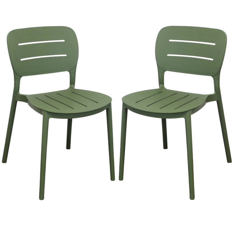 HAZEL - set 2 sedie in polipropilene impilabili