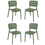 HAZEL - set 4 sedie in polipropilene impilabili
