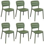 HAZEL - set 6 sedie in polipropilene impilabili