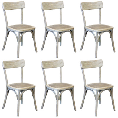 CHELSEA - set 6 sedie in legno di olmo