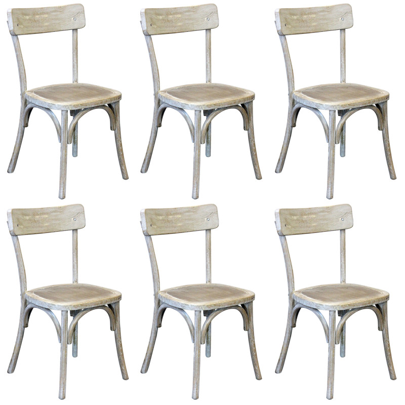 CHELSEA - set 6 sedie in legno di olmo