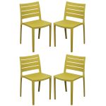 CABOT - set 4 sedie in polipropilene impilabile 