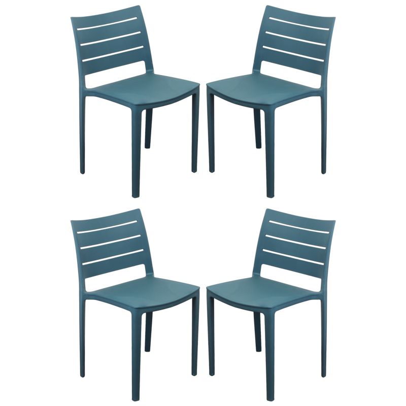 CABOT - set 4 sedie in polipropilene impilabile 