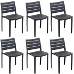 CABOT - set 6 sedie in polipropilene impilabile 