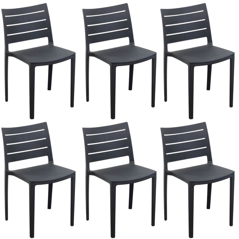 CABOT - set 6 sedie in polipropilene impilabile 