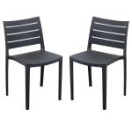 CABOT - set 2 sedie in polipropilene impilabile 