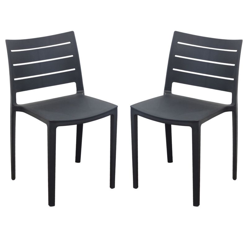 CABOT - set 2 sedie in polipropilene impilabile 