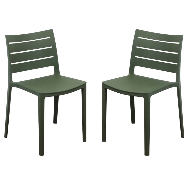 CABOT - set 2 sedie in polipropilene impilabile 