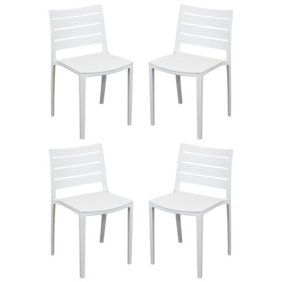 CABOT - set 4 sedie in polipropilene impilabile