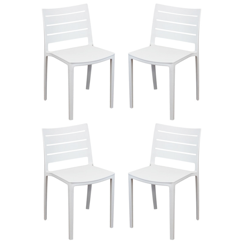 CABOT - set 4 sedie in polipropilene impilabile