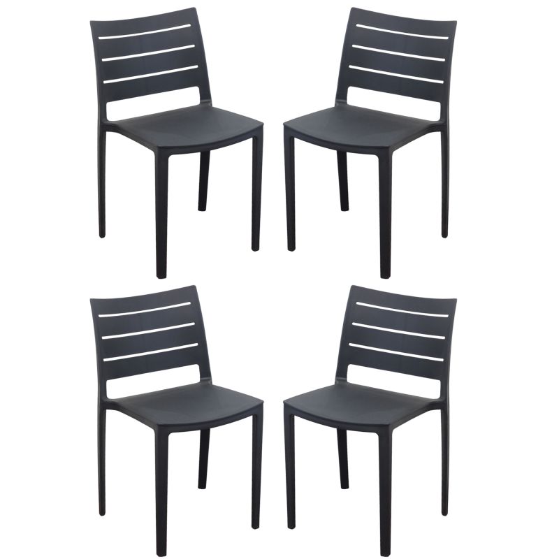 CABOT - set 4 sedie in polipropilene impilabile 