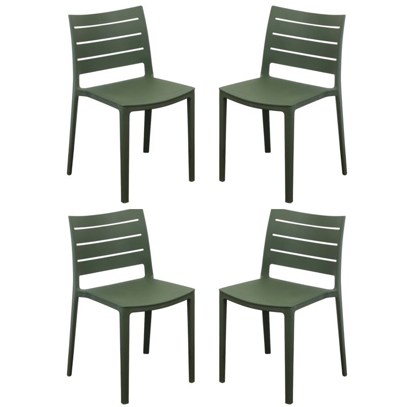 CABOT - set 4 sedie in polipropilene impilabile 