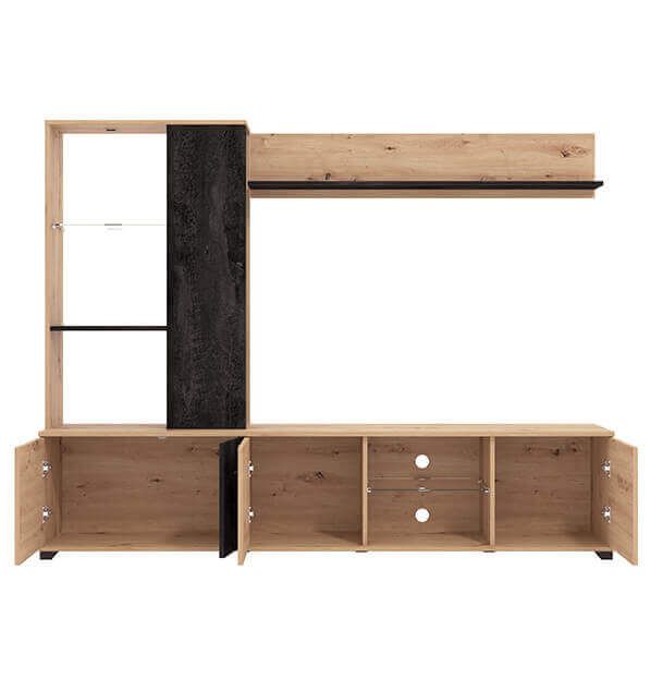 PAULIE - parete attrezzata soggiorno quattro ante moderna minimal in legno