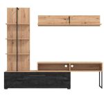 BOBBIE - parete attrezzata con anta e mensola moderna minimal in legno