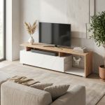 MISTIE - porta tv anta decorata moderno minimal in legno